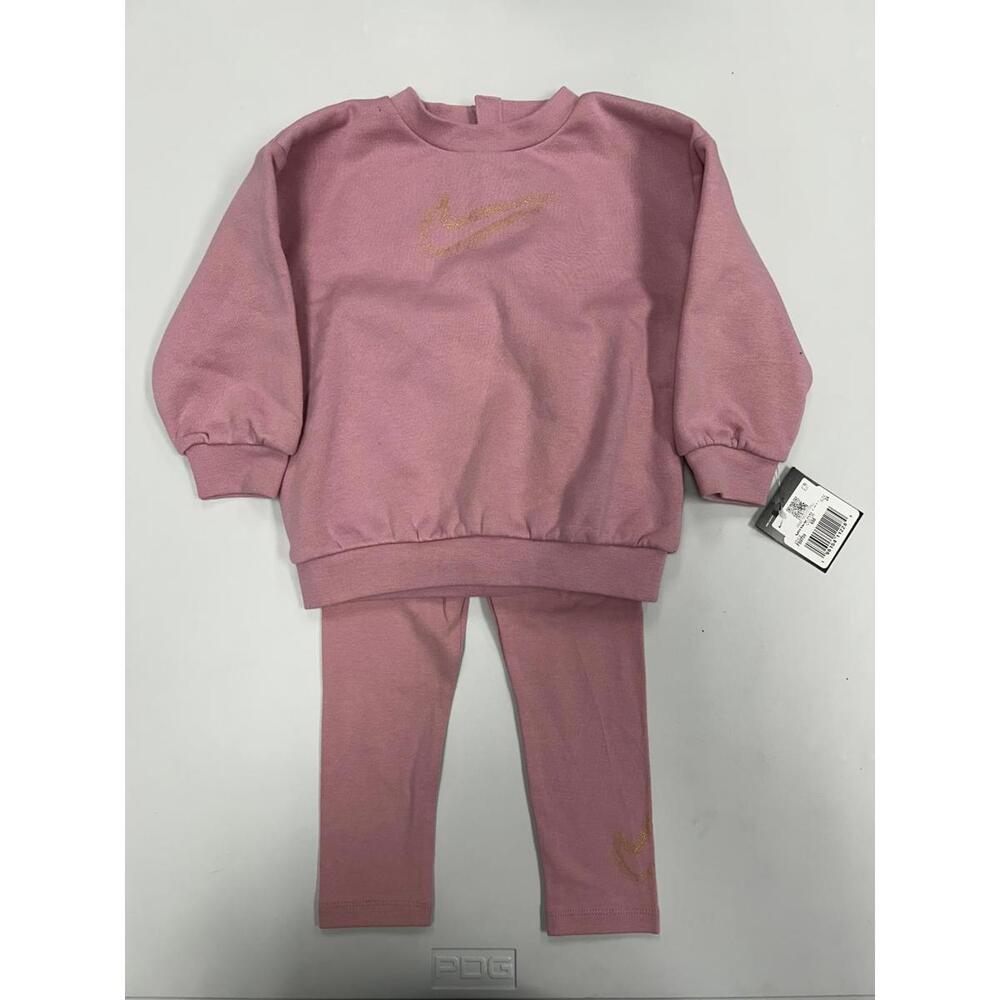 Nike Girls' Pink Sweatshirt and Leggings Set